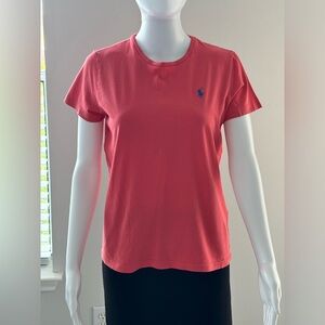 Polo Ralph Lauren size M women's t-shirt orange-pink color round neck.
